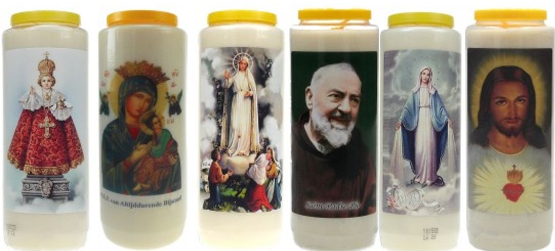 Bedrukte noveenkaars met religieuze afbeelding