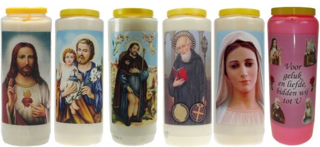 Bedrukte noveenkaars met religieuze afbeelding